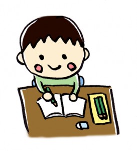 勉強をする幼稚園児
