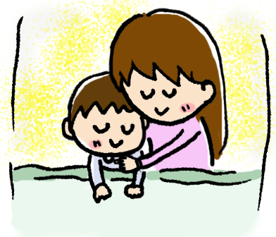お母さんと一緒に寝る自閉症児
