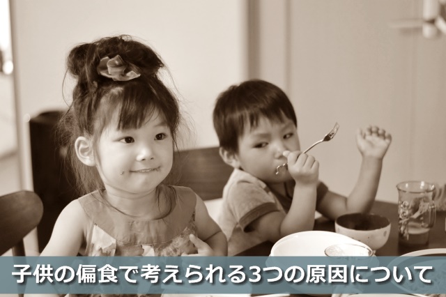 ご飯を食べる兄弟
