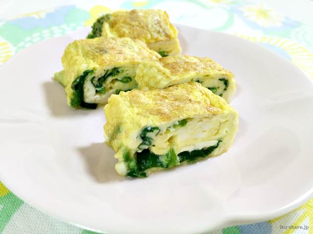 ほうれん草のふわふわ卵焼き