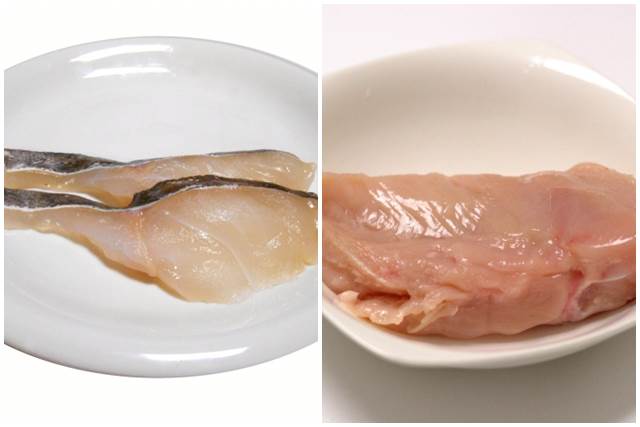 白身魚と鶏肉